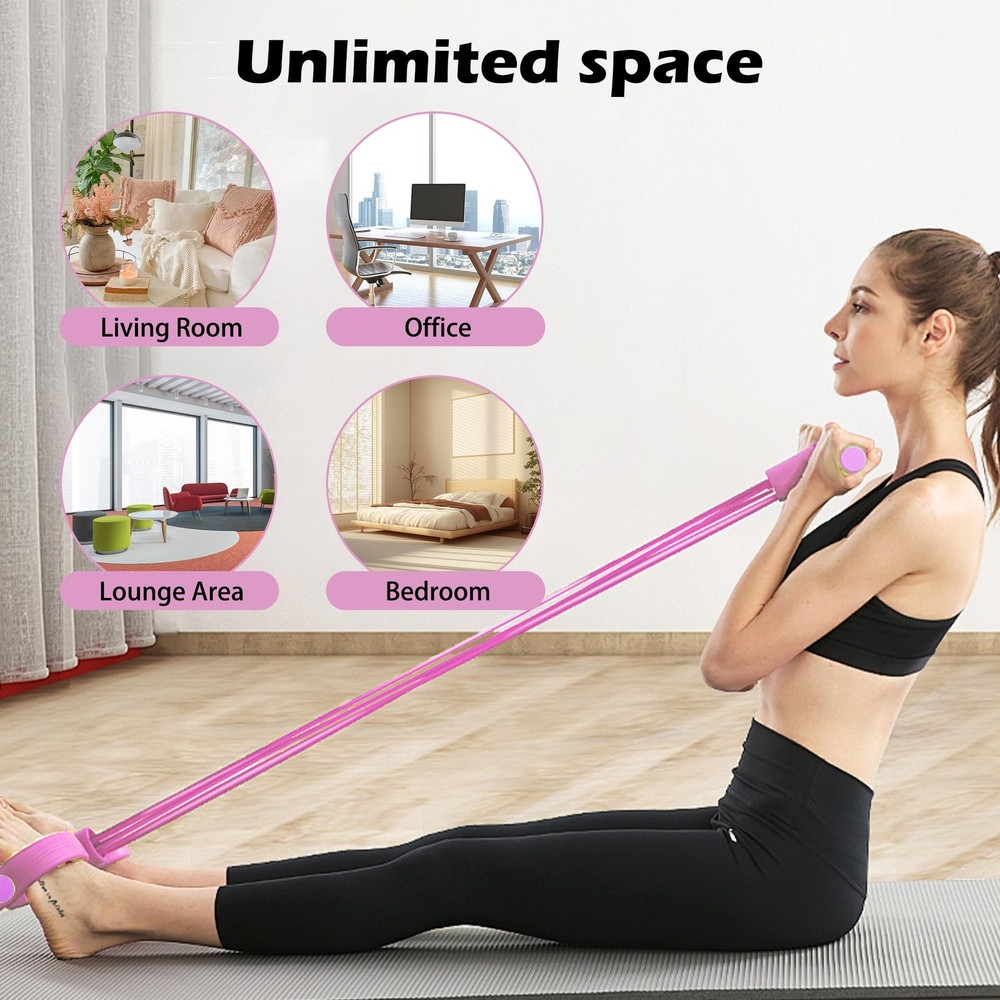 Multi-Function Tension Rope Band & Pedal Puller Resistance Band, 6-Tube Elast...