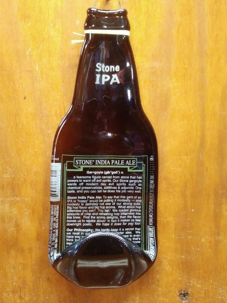 STONE IPA; ACL BEER BOTTLE; (FLATTEN); (Up-cycled); 12 OZ BOTTLE