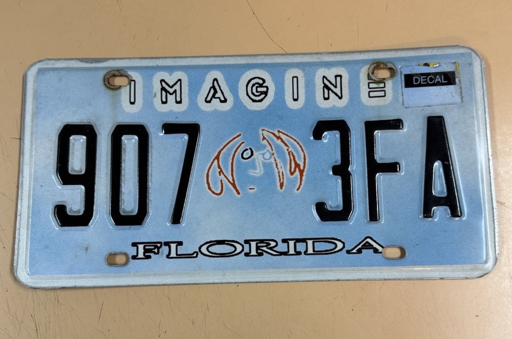 John Lennon Beatles Imagine Florida License Plate
