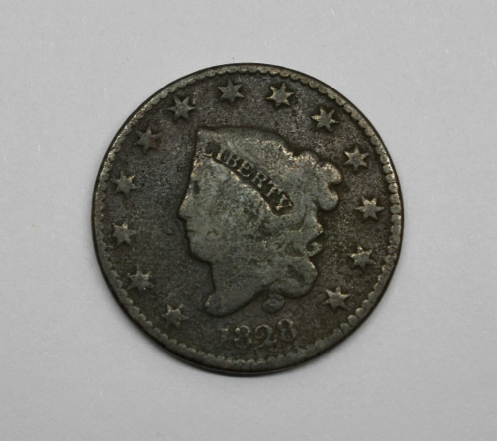 1828 Cornet Head Large Cent #EB12545