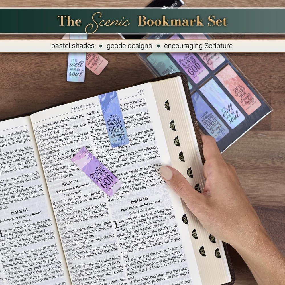 Delightful Magnetic Bookmark Set – 6 Pastel Designs Featuring Scripture Verses