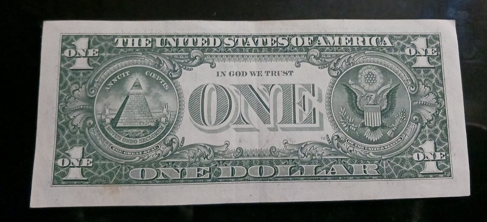 2001 $1 Dollar Bill Error Print Obstruction seal shift