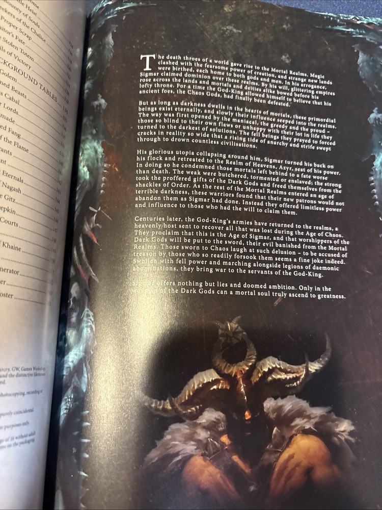 Warhammer AOS Warcry Core Book with Rules Summary Sheet Paperback