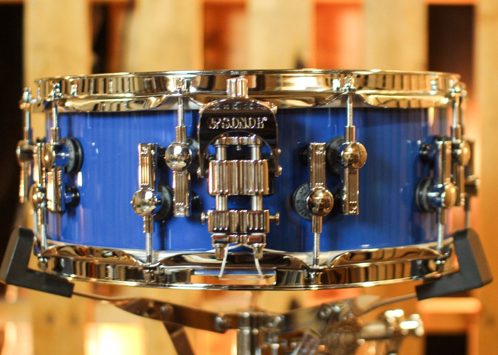 Sonor 14x5.5 SQ2 Thin Birch Solid Blue High Gloss Snare Drum