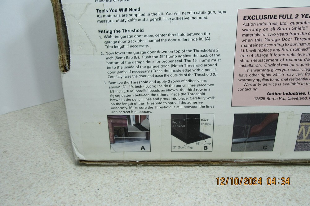 Storm Shield Garage Door Threshold 10'