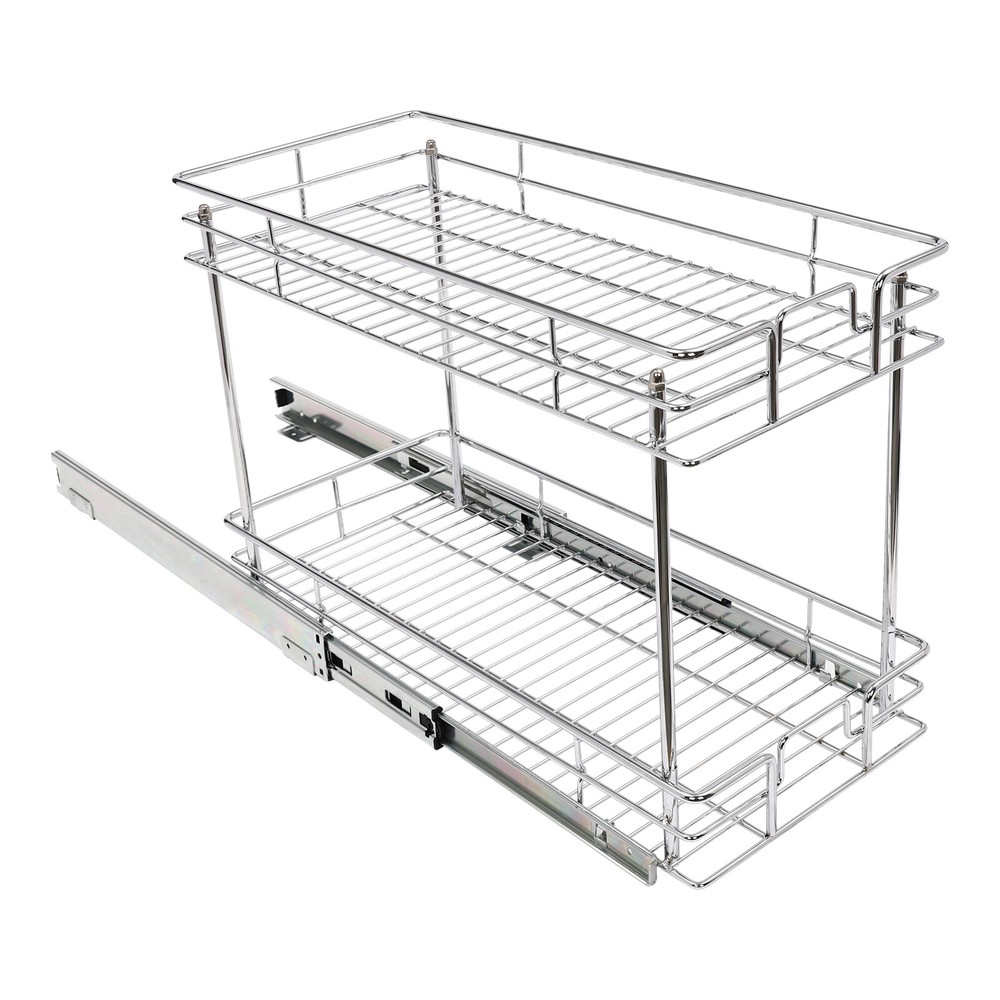 Pull Out Cabinet Organizer, 2-Tier Pull Out Shelves, Kitchen Cabinet Organizer