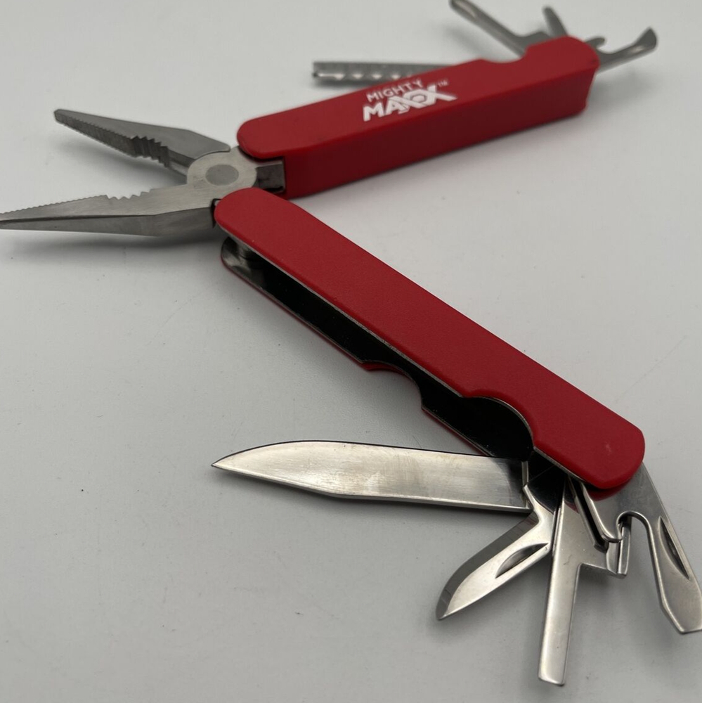 Mighty Maxx Pliers Multi Function Pocket Knife Tool -Red-