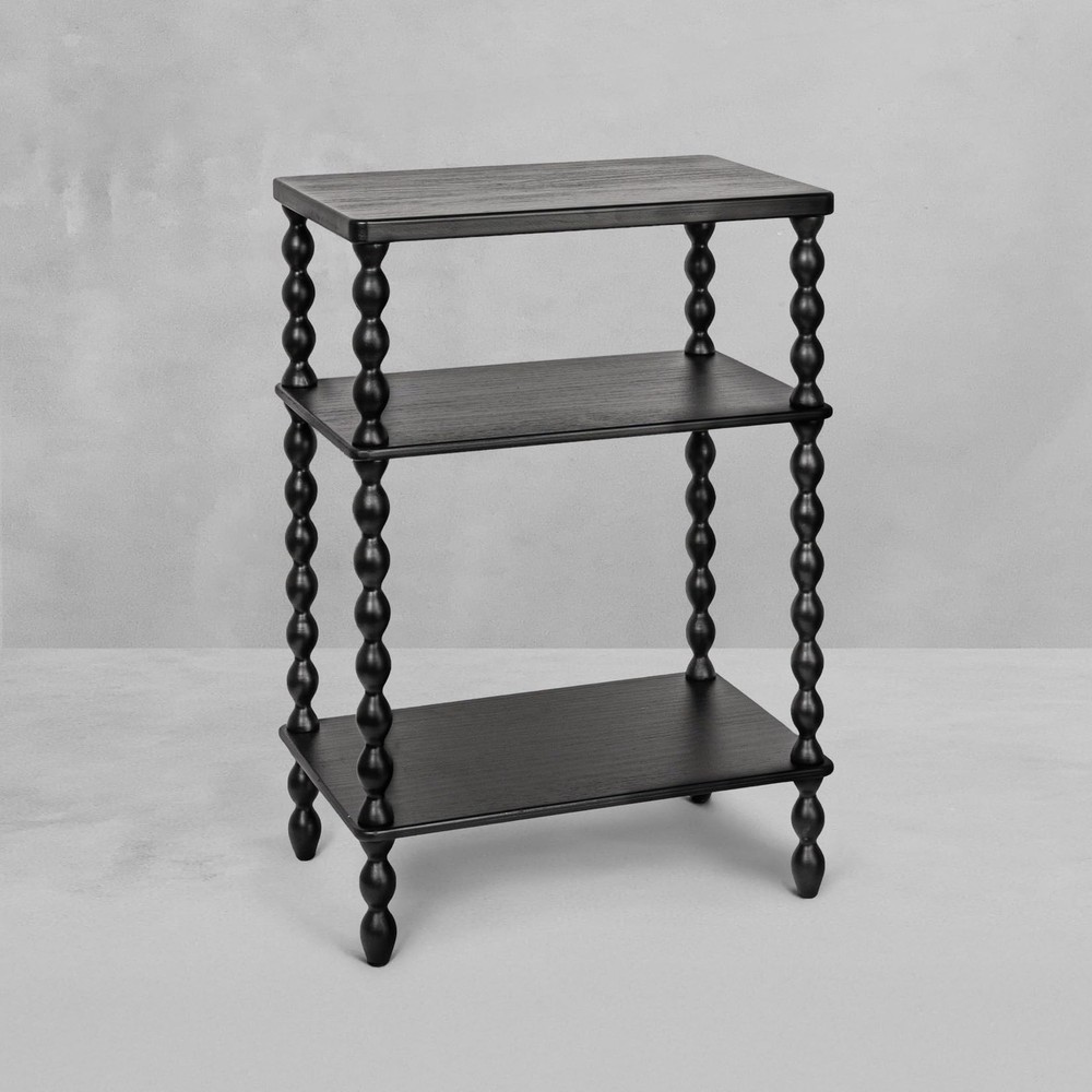 Bobbin Leg Rectangle Wood Accent Table, Black