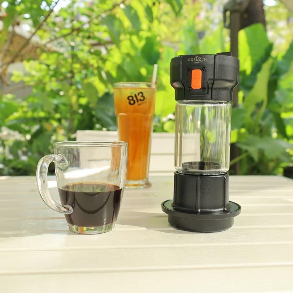Battery-Powered Coffee Maker with Strong Button Feature - Perfect for Adventures