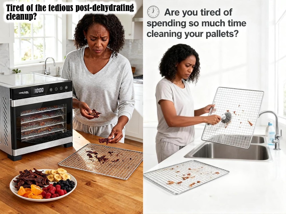 Dehydrators Tray Liners: 10-Pack 14x21 inch Mesh Silicone Dehydrator Sheets -...