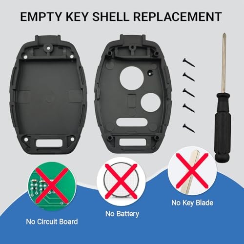 Upgraded No Cutting Required Super Durable Plastic Replacement Key 3 Buttons