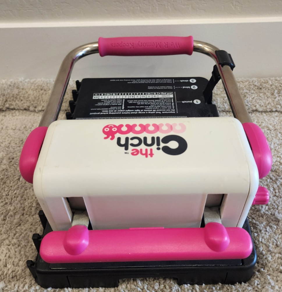 We R Memory Keepers The Cinch Book Binding Machine Pink & White