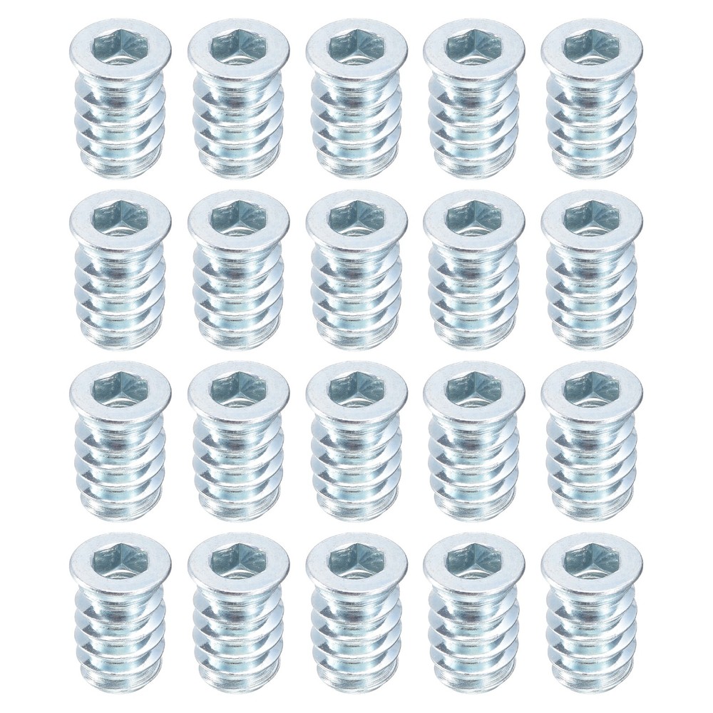 20Pcs Threaded Inserts, M6-1x17 Nut Threaded Inserts for Wood Working Tool