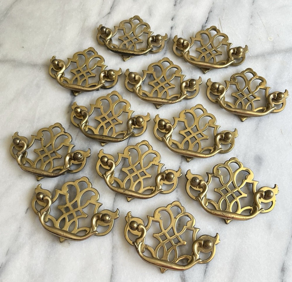 1 Vintage Brass Drawer Pull Handle 3” Center Hole *PRICE IS FOR 1 PULL*