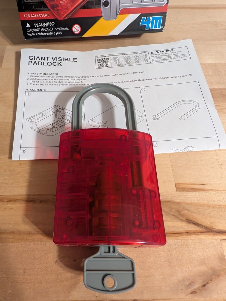 KidzLabs - Giant Visible Padlock, Already built. Good shape.