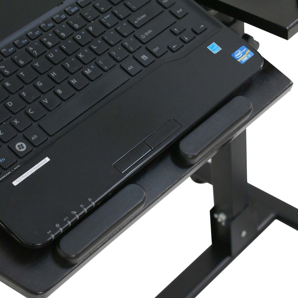 Adjustable Laptop Notebook Rolling Table Desk Stand Tiltable Tabletop W/ Casters