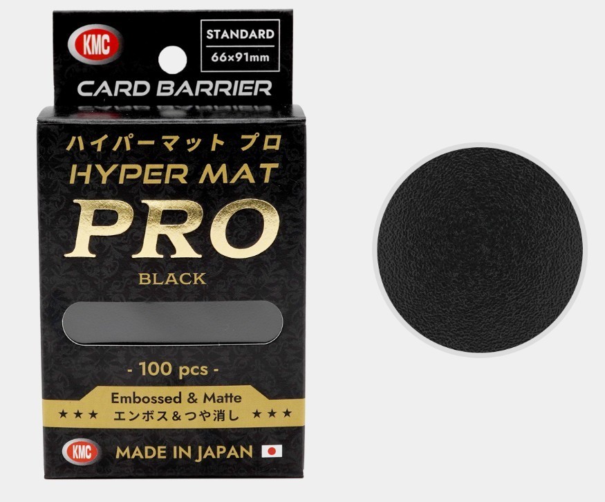 KMC Hyper Mat Pro Black Sleeves - 100 Count - MTG Magic Gathering Pokemon