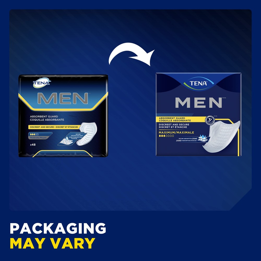 TENA Men Maximum Incontinence Guards 3X Protection Thin Discreet Design