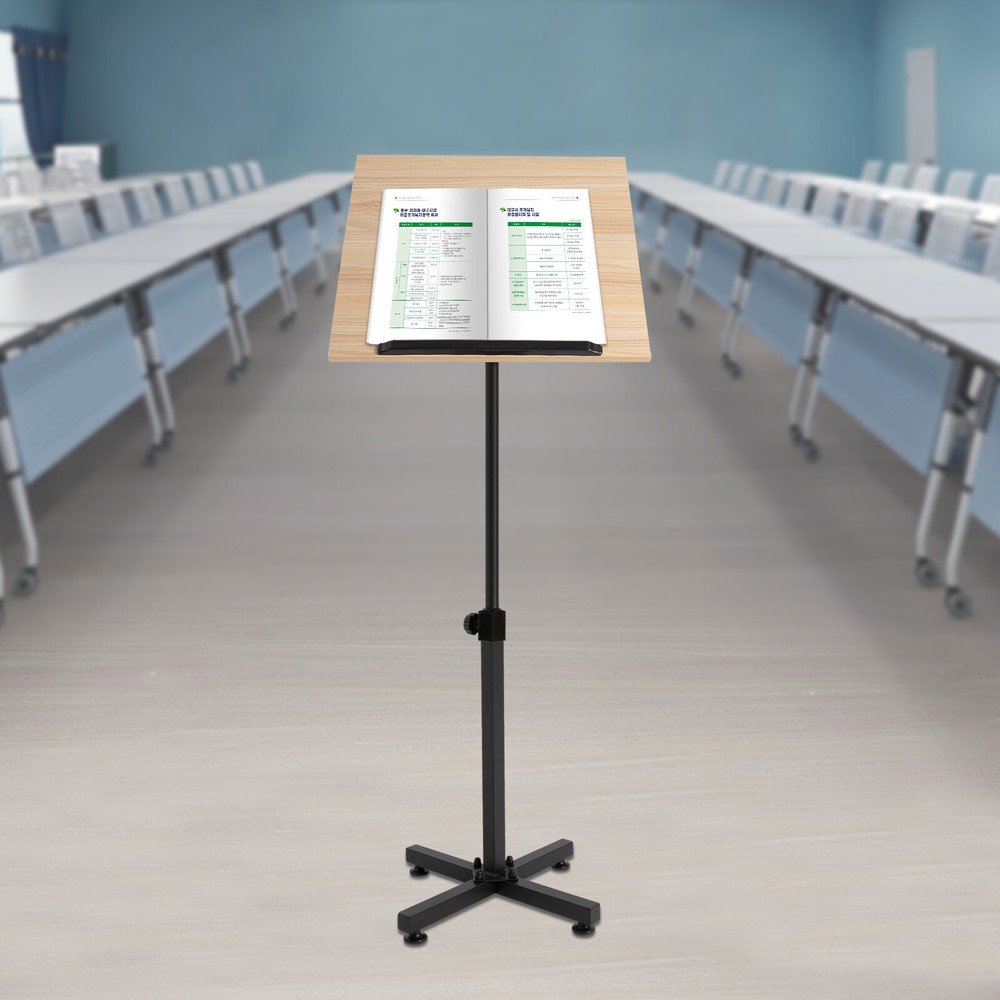 Height Adjustable Lectern Podium Stand with 360° Angle for Tablets & Laptops