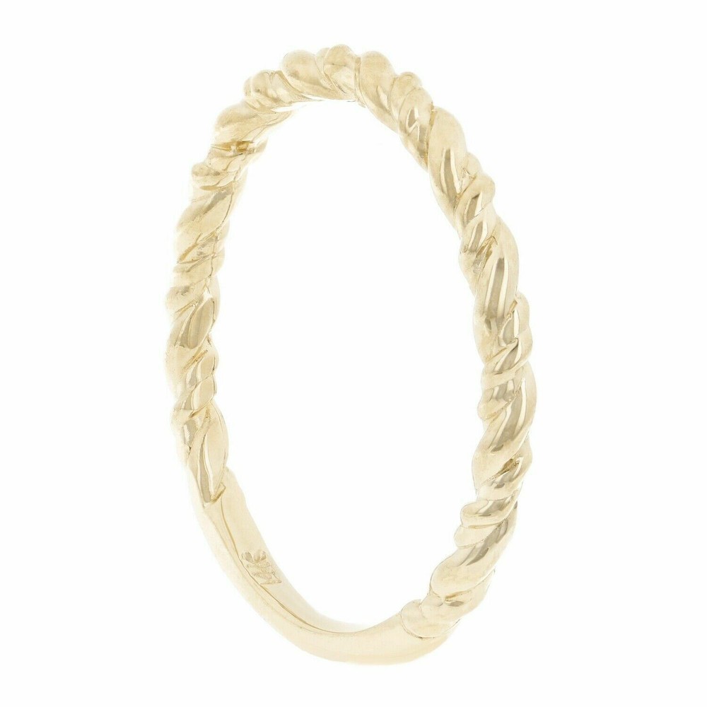 14k Yellow Gold Twisted Rope Stackable Ring Size 6.75 - 1.6 grams 2mm
