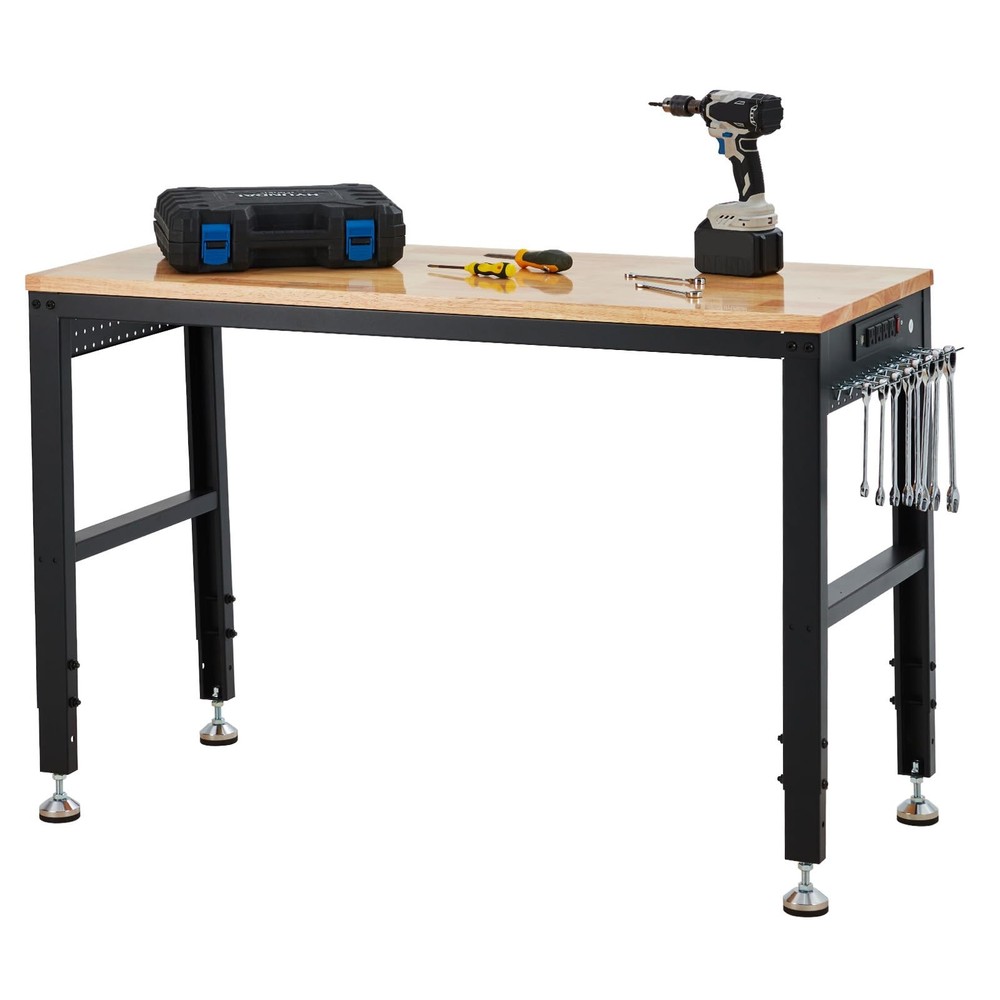 2000 lbs Capacity Adjustable Workbench 60"x20" for Home Office Workshop