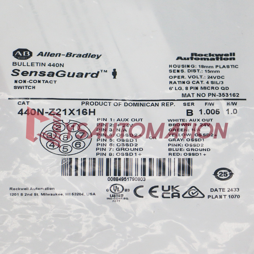 Branded New 440N-Z21X16H Guardmaster Non Contact Switch 18mm Plastic Barrel AB