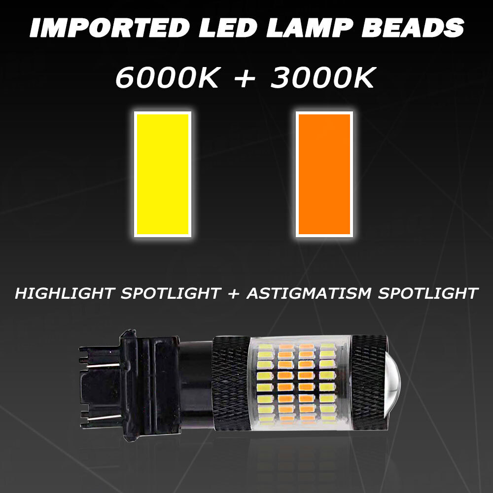 For Chevy Silverado1500 2500 White/Amber Switchback LED Turn Signal Light Bulbs