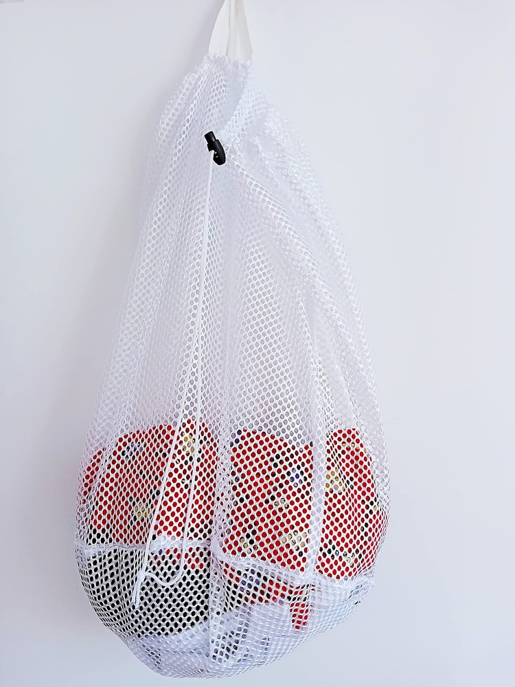 Small Commercial Mesh Laundry Bags with Handle and Drawstring for Dormitory,