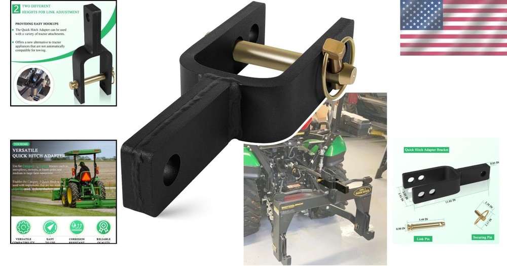 Adjustable Quick Hitch Adapter for Tractors - Easy Install & Secure Connection