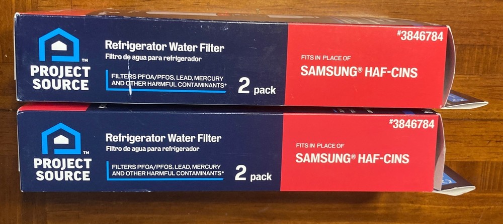 Project Source 3846784 Refrigerator Water Filter 4 Pack (2 Packs Of 2)