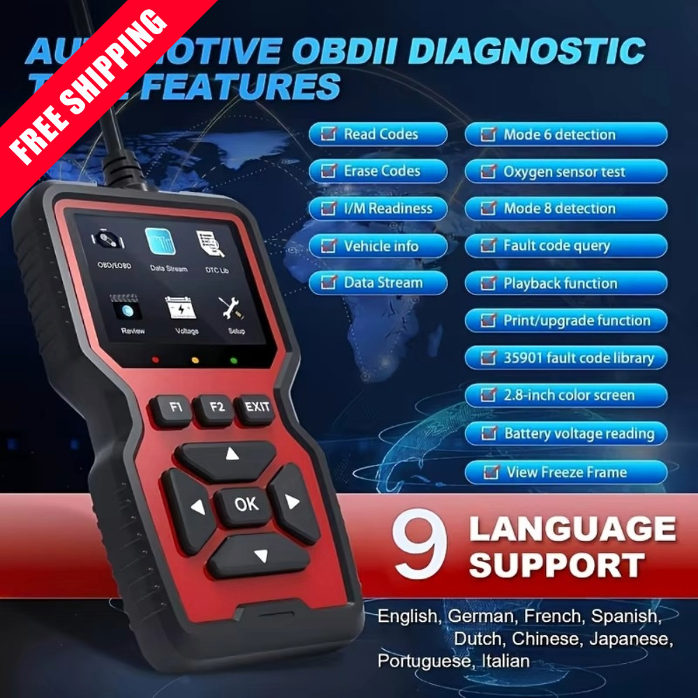Professional OBD2 V519 Scanner - 2026 Upgraded OBDII + CAN Code Reader US