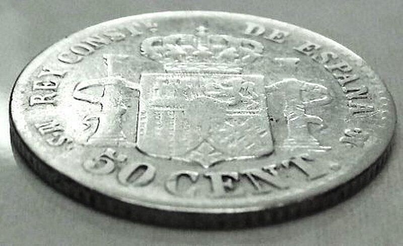 SPAIN (Alfonso XII) 50 Centesimos 1880