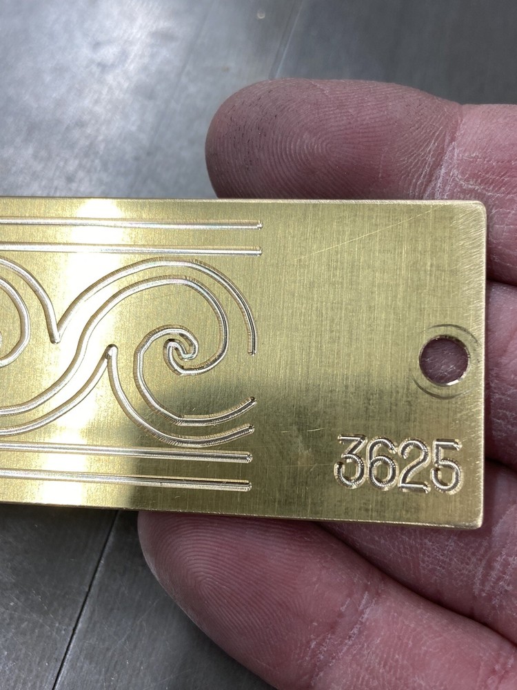 WAVES MASTER TEMPLATE 1.5” X 7” SOLID BRASS ENGRAVING PLATE FOR NEW HERMES FONT