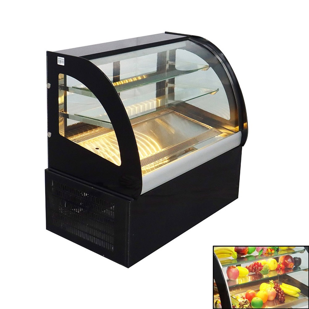 Desktop Cake Display Case Bakery Showcase Refrigerator Rear Door with LED 220V
