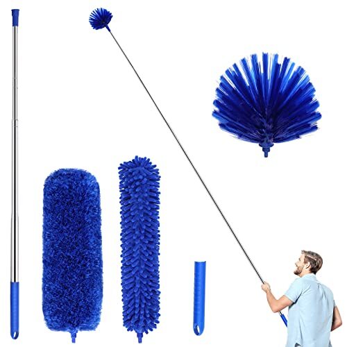 Duster, Microfiber Dusters with 2 Handle Sets, Durable 15-100 Inches Long