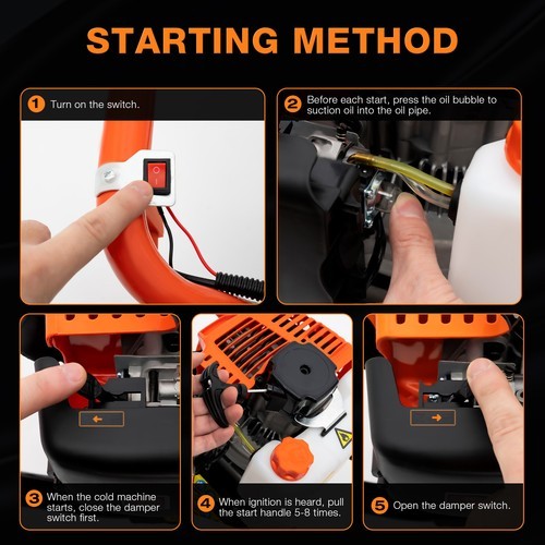 2-Stroke 52CC Earth Auger Gas Powered One Man Post Hole Digger Machine& 3pc Bit