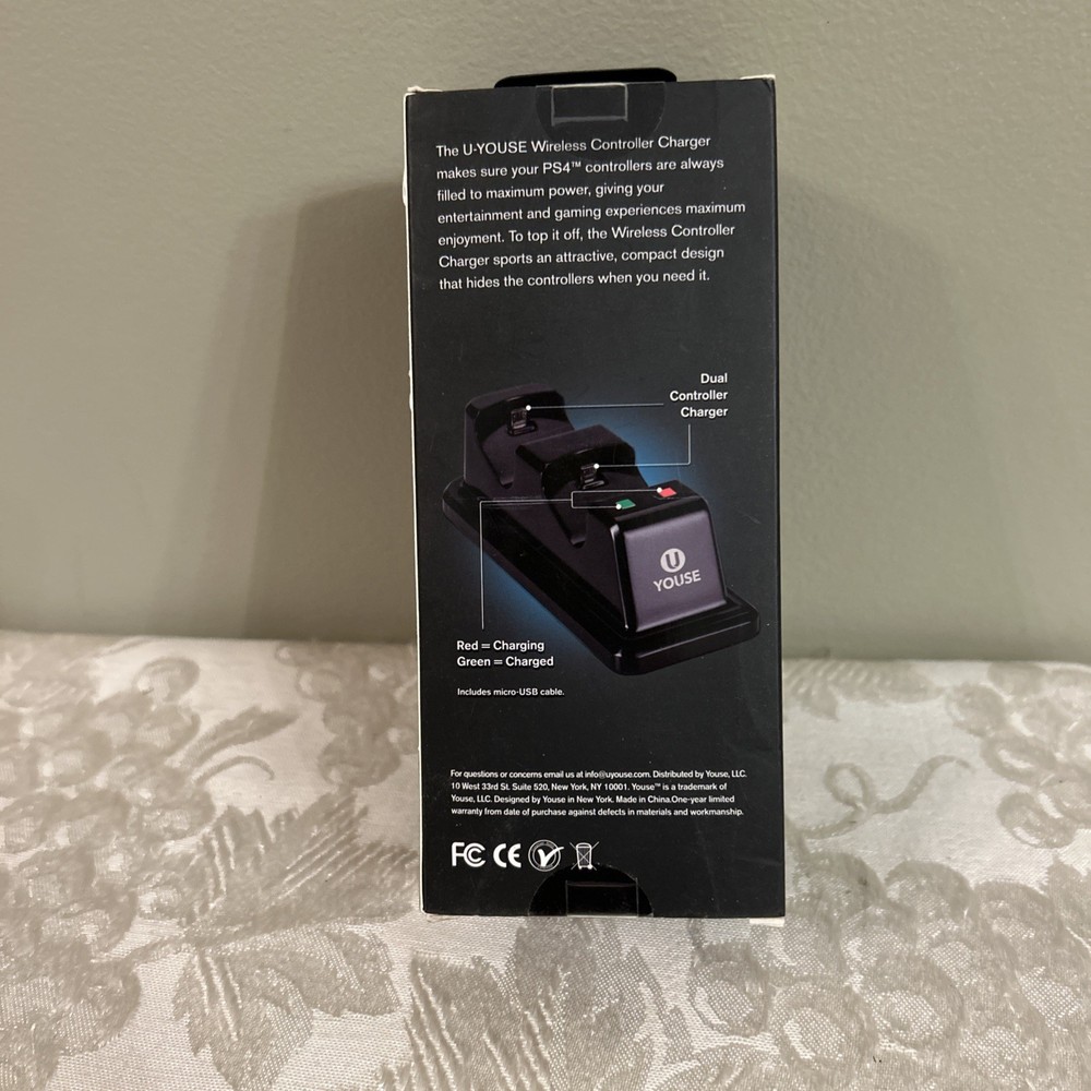 Youse Wireless Controller Charger For PS4 Controller Black Great For Gaming!