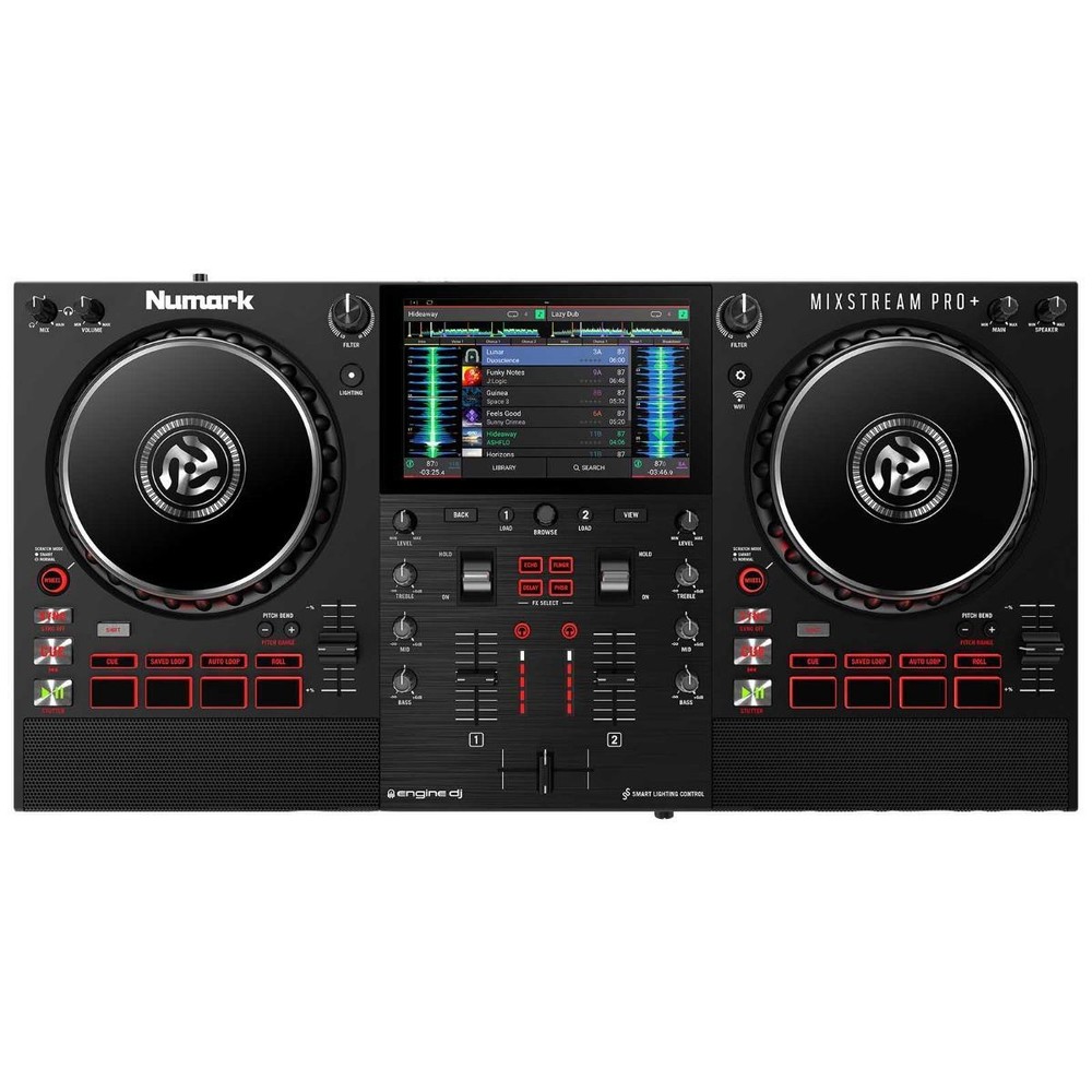 Numark MIXSTREAM PRO+ Standalone Streaming DJ Controller w Silver Flight Case