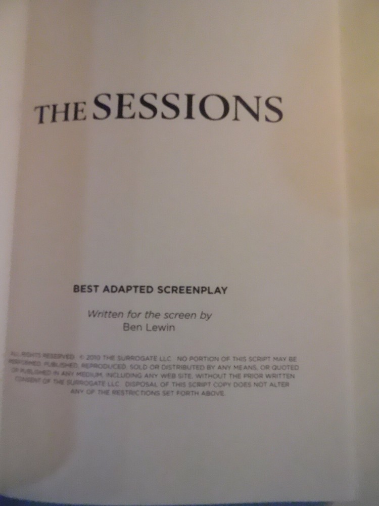 Fox The Sessions 2012 For Your Consideration Screenplay Helen Hunt B22