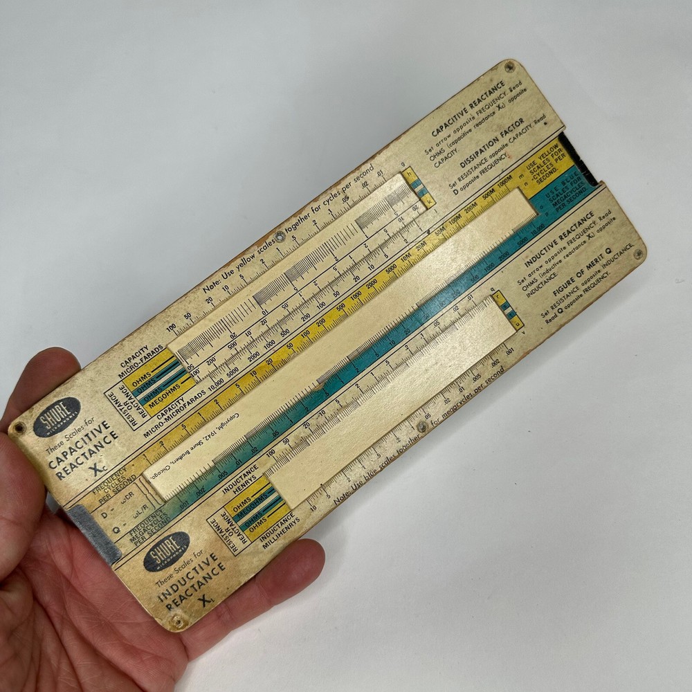 Vintage - Shure Brothers Reactance Slide Rule Capacitive Inductive