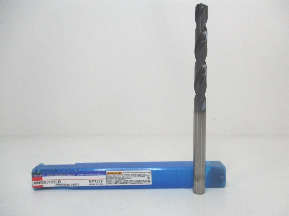 Mitsubishi (MWS03125LB) 7.94mm Solid Carbide Internal Coolant Drill Bit