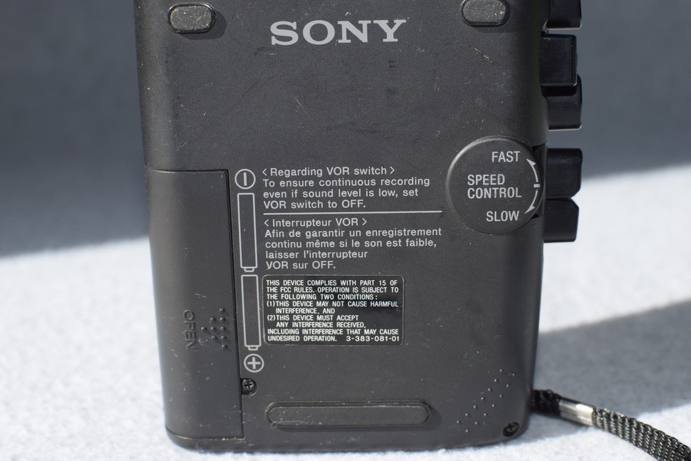 Sony Cassette-Corder TCM-459V Black Silver Tested Working W Strap