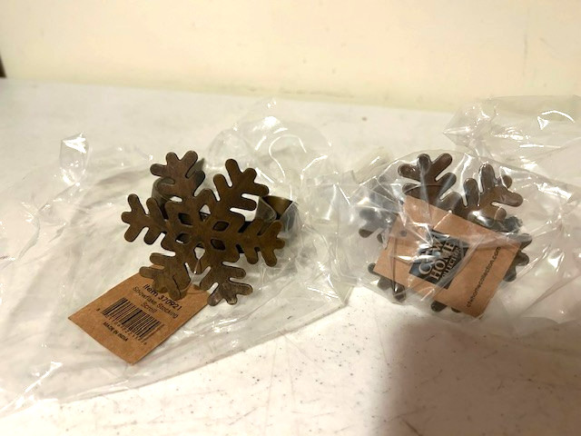 2 Snowflake scrolled Mantle/Stocking Hooks