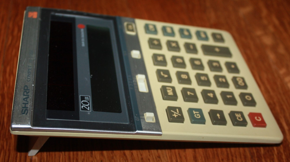 Vintage Sharp COMPET VX-2126A Solar Powered Calculator easel WORKS