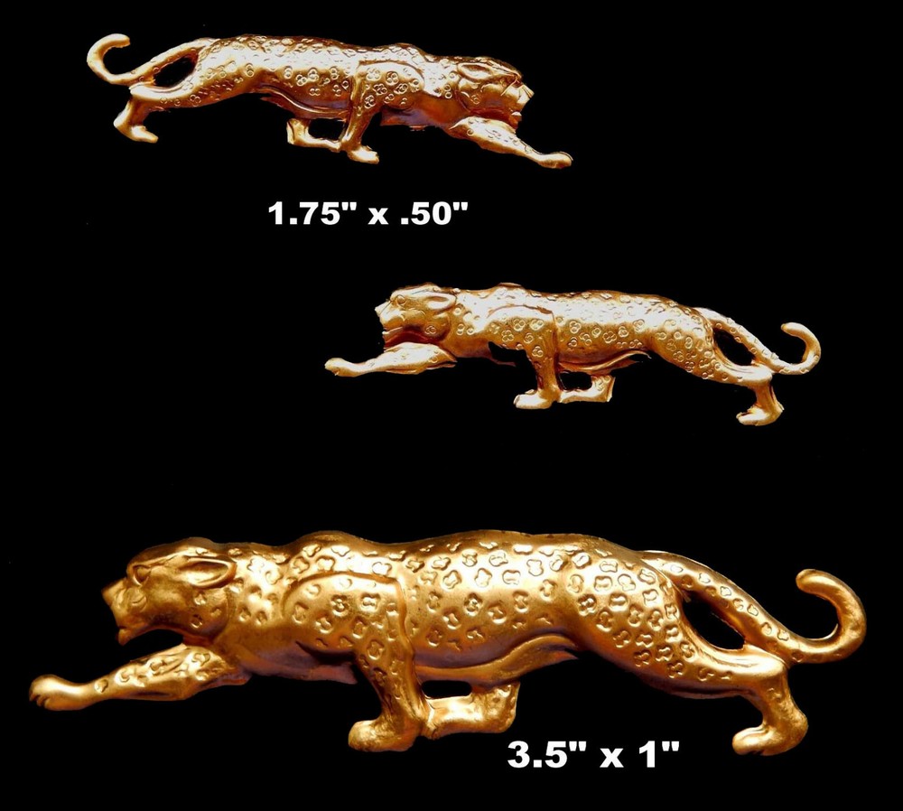 African Leopard/Raw Brass Stampings/   XL (1 Pc.)  or Small (pair)