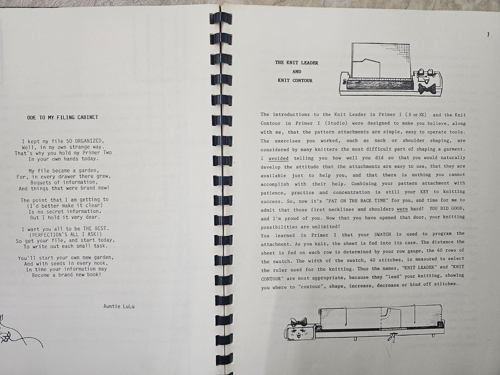 Nicely Knit Primer II Basic Instruction Technique Lesson book Machine Knitting