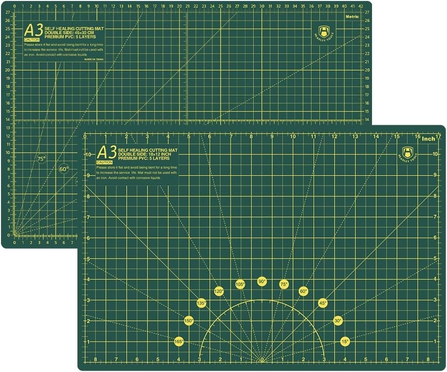 Thickened 18"x12" Rotary Cutting Mat - Ideal for Sewing & Leather Projects