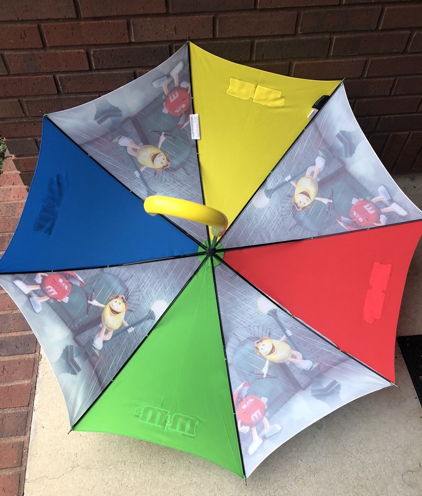 Collectable M & M Candy Umbrella Unique Golf 36” Multicolor New
