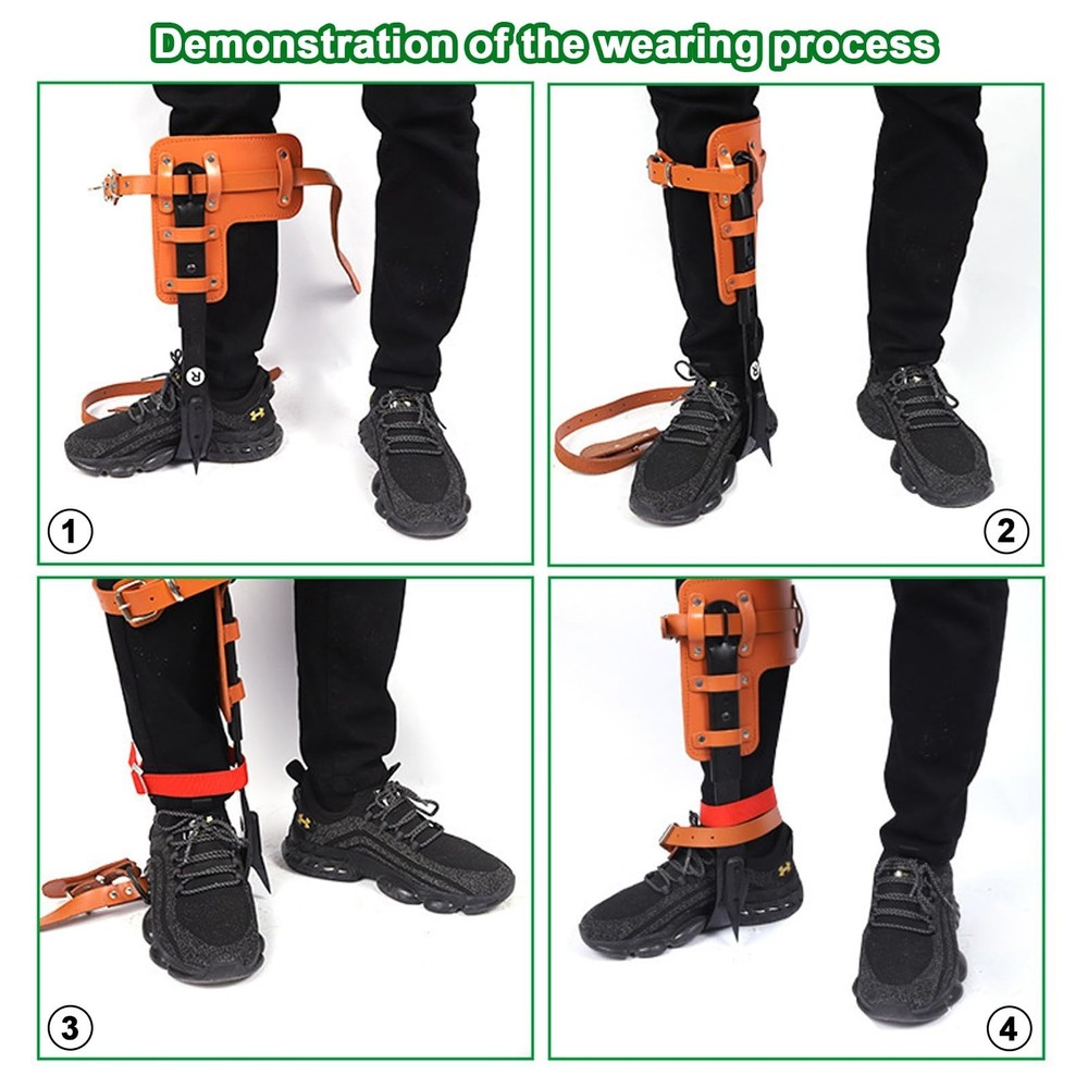 Tree Climbing Spikes Set,Tree Climbing Gear with Professional Adjustable Clim...
