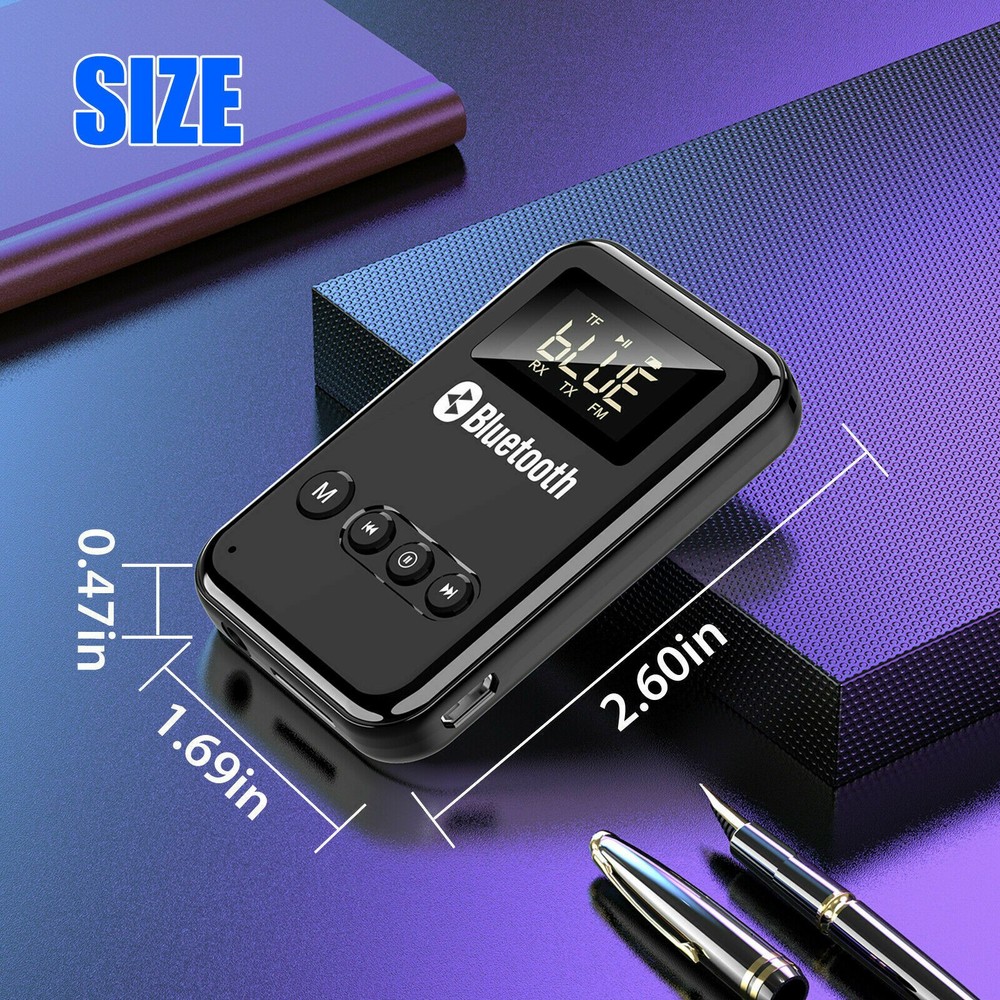 Bluetooth 5.0 Transmitter Receiver 2 in 1 Wireless Audio Adapter TF Card Reader